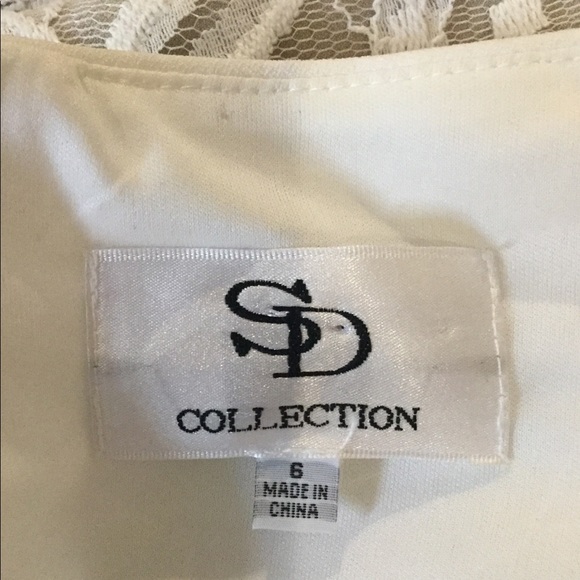 SD Collection, Luxury Sleeveless Cream and white Lace Dress Size 6 - Picture 12 of 12